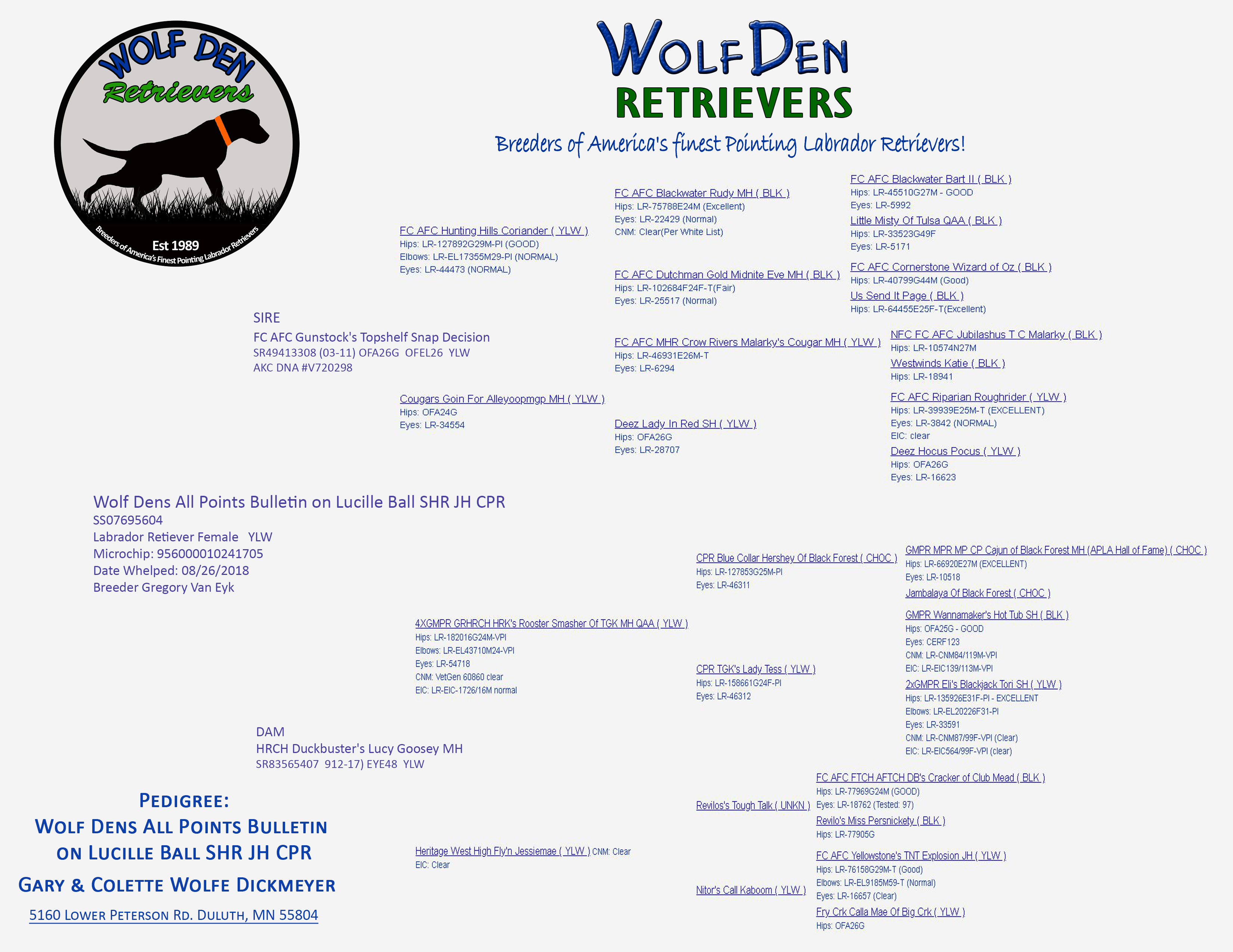 Lucy Pedigree Layout